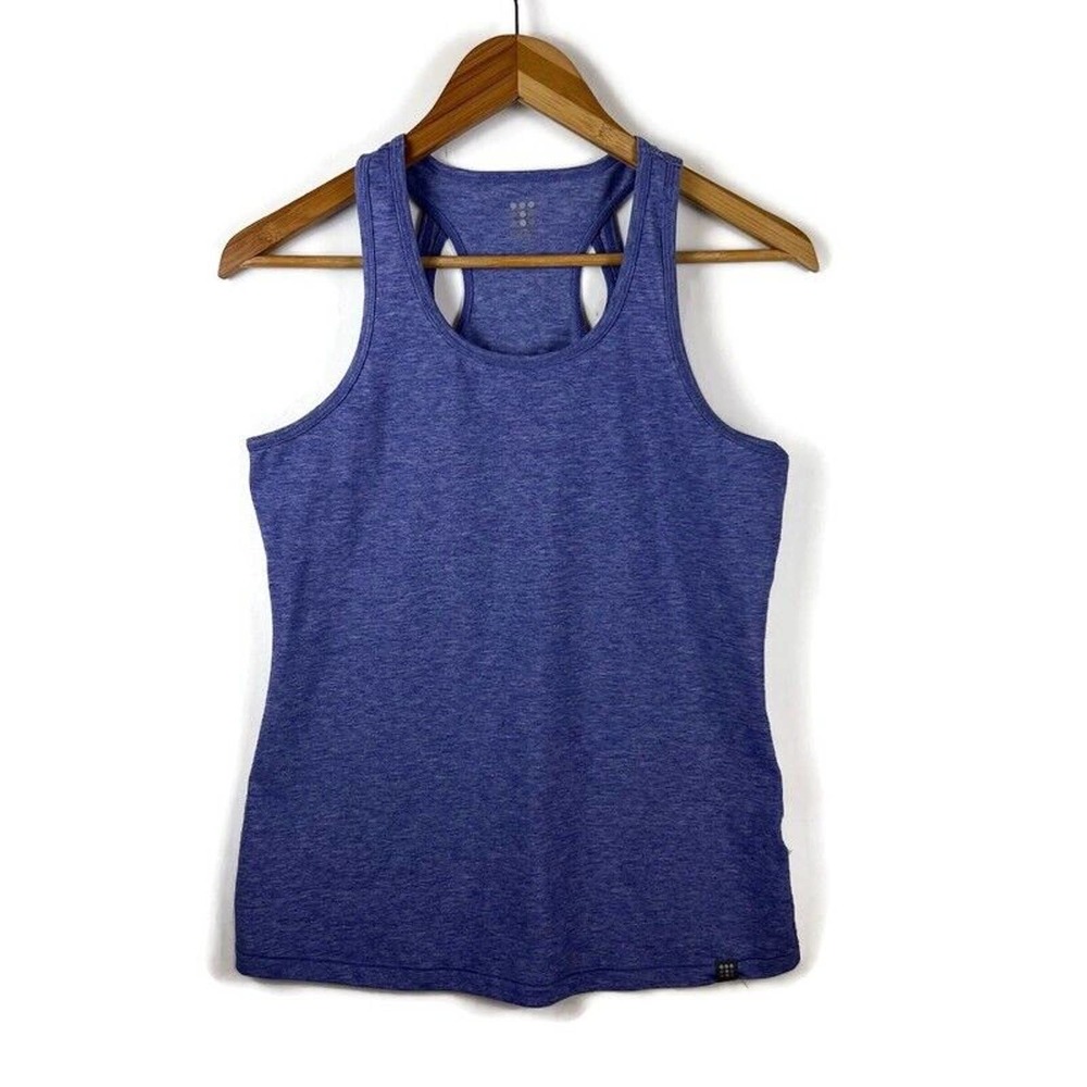 Title Nine Tank Top Womens Small Purple Heather Shirt Racerback Knit Stretch